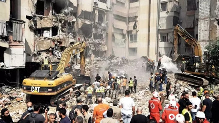 İsrail savaş uçakları, Beyrut’ta bir apartmanı füzelerle vurdu