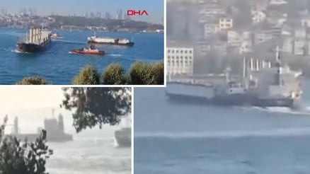 İstanbul Boğazında faciadan dönüldü İki yük gemisi çarpıştı