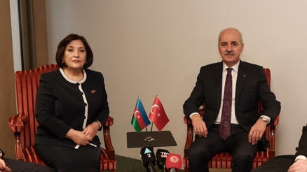 TBMM Başkanı Numan Kurtulmuş, Azerbaycan Milli Meclis Başkanı Gafarova ile görüştü