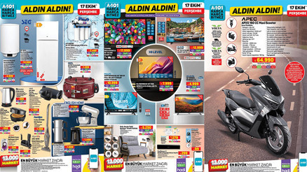 BUGÜN SATIŞTA A101 17 EKİM 2024 KATALOĞU || A101de bu hafta neler var A101 aktüel 150 CC Maxi Scooter, Belçika Waffle Makinesi getiriyor...