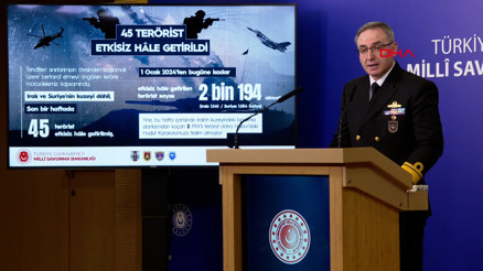 MSB: Son bir haftada 45 terörist etkisiz hâle getirildi