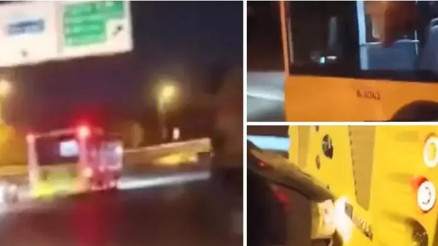 İstanbul Gaziosmanpaşa’da otomobil kovaladı, İETT otobüsü kaçtı Defalarca çarparak zarar verdi