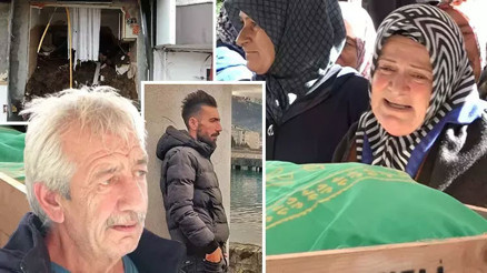 Heyelandan korkup aldıkları ev oğullarına mezar oldu Heyelandan korkup aldıkları ev oğullarına mezar oldu