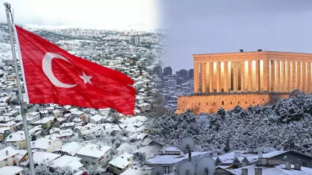 Mevsimin ilk kar yağışı sonrası Ankara beyaza büründü