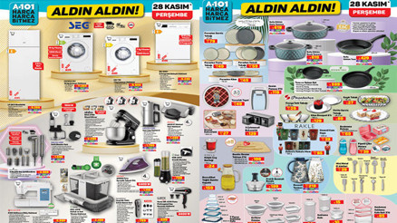 A101 ALDIN ALDIN AKTÜEL KATALOĞU 28 KASIM-GÜNCEL FİYAT LİSTESİ || A101de bu hafta indirimli neler var, hangi ürünler geliyor Koltuk ve halı yıkama makinesi, 8 başlıklı saç şekillendirici A101de olacak