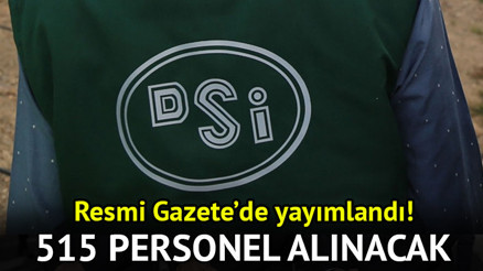 DSİ PERSONEL ALIMI BAŞVURUSU 2024 | DSİ 515 personel alımı ne zaman yapılacak Resmi Gazetede yayımlandı Devlet Su İşleri Genel Müdürlüğü 515 işçi alımı şartları neler, branş dağılımı nasıl