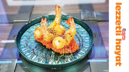 Bir imza yemeği olarak kadayıf karides Bir imza yemeği olarak kadayıf karides