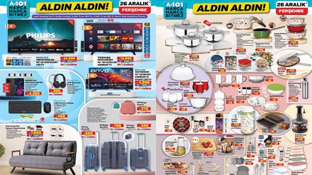 RAFLARDA 101 ALDIN ALDIN KATALOĞU (AKTÜEL ÜRÜNLER BROŞÜRÜ) 26 ARALIK || Bu hafta A101de yeni neler var Elektrikli motorlu bisiklet, makyaj çantası, kablosuz klavye mouse seti geliyor...