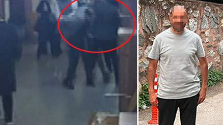 Bursada mağdur olarak geldiği duruşma öncesi eşinin avukatını dövdü