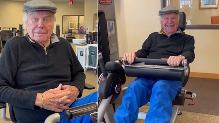 Yaşayan efsane 95’inci yaşını spor salonunda kutladı