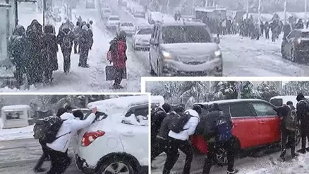 Başakşehir’de araçlar yollarda kaldı