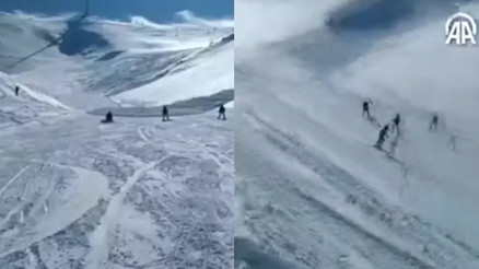 Erzurumda Palandöken’de korku dolu anlar Çığ böyle görüntülendi