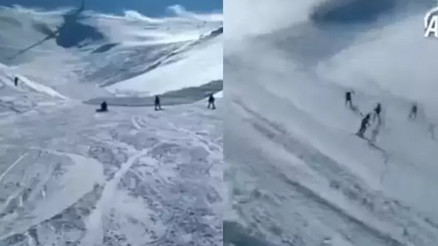 Palandöken’de korku dolu anlar Çığ böyle görüntülendi