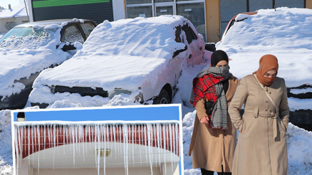 Bir kent buz tuttu: Termometreler eksi 31i gösterdi... Dereler dondu, araçlar brandayla kaplandı Bir kent buz tuttu: Termometreler eksi 31i gösterdi... Dereler dondu, araçlar brandayla kaplandı