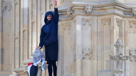 Big Ben Kulesindeki Filistin eylemi 16 saat sürdü