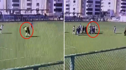 Amatör maçta ortalık karıştı Kırmızı kart gördü, hakeme yumruk attı
