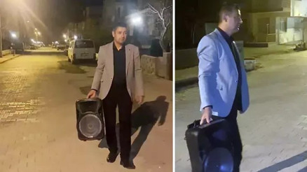 Davulcu gelmeyen mahallenin muhtarı hoparlör ile sahura kaldırıyor