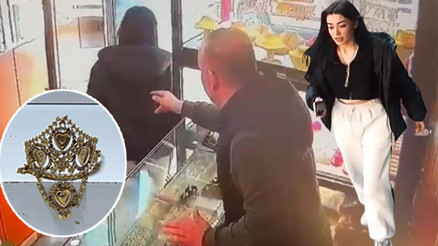 Kuyumcudan altın taç çaldı, savunması şaşkına çevirdi Elindeki taçla hiçbir şey yapmamış gibi sokakta böyle yürüdü