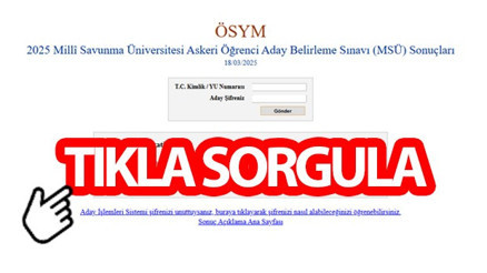MSÜ SONUÇLARI SORGULAMA 2025🗒️ (ÖSYM TIKLA SONUÇ EKRANI AÇILDI) || 2025 Milli Savunma Üniversitesi sınav sonuçları açıklandı MSÜ sınav sonuçları nereden ve nasıl öğrenilir