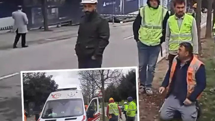 Ümraniyede inşaat iskelesi çöktü: 2 işçi ağır yaralandı