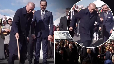 Cumhurbaşkanı Erdoğan, Nevruz ateşini önce yaktı sonra üzerinden atladı