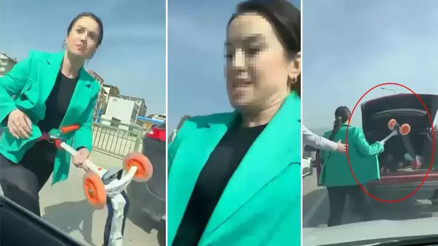 Trafikte kendisini uyaran sürücünün aracına saldırdı O anlar kamerada