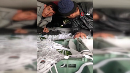 Amasyada karpuz yüklü tırdan 3 kaçak göçmen çıktı