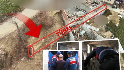 Evinin etrafına her türlü önlemi almış Banyo dolabının arkasından ormana çıkan tünelde yakalandı