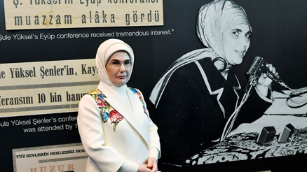 Emine Erdoğandan BMde Filistin vurgusu Yankılar sergisi açıldı