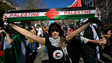 Madrid’de Filistin’e destek gösterisi