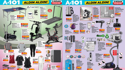 3 NİSAN A101 KATALOĞU (YENİ AKTÜEL BROŞÜRÜ RAFLARA GELİYOR) || A101 bu hafta aktüel kataloğunda neler var Koşu ve yürüyüş bandı, stand mikser, koltuk ve halı yıkama makinesi A101e geliyor