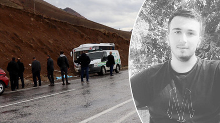 Erzurumda işçileri taşıyan servis, toprak yığınına çarptı: 1 ölü, 11 yaralı