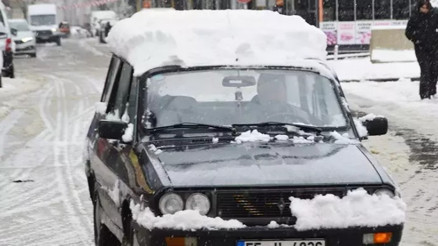 Samsun’un Havza ilçesinde kar yağışı