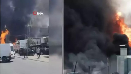 İkitelli Organize Sanayi Bölgesi’nde bulunan kimya deposunda yangın