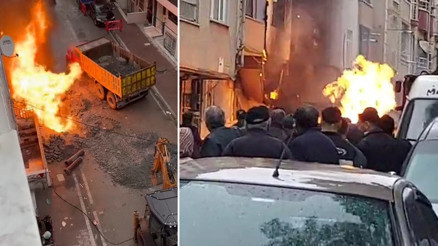 Esenyurtta doğal gaz patlaması 2 işçi yaralandı, 2 bina zarar gördü