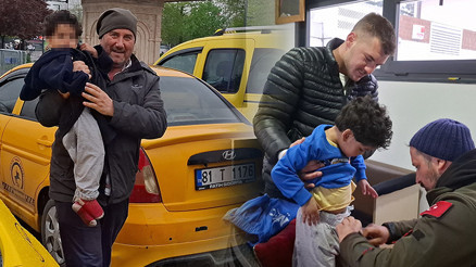 Sokakta tek başınaydı Taksiciler fark edip hemen sahip çıktı... Kıyafet alıp karnını doyurdular