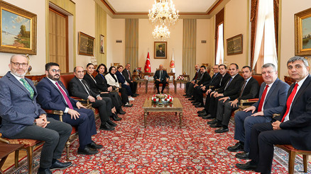 TBMM Başkanı Numan Kurtulmuş, Türkiye Basın Federasyonu heyetini kabul etti