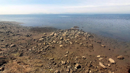 Balıkesirde deniz 15 metre çekildi