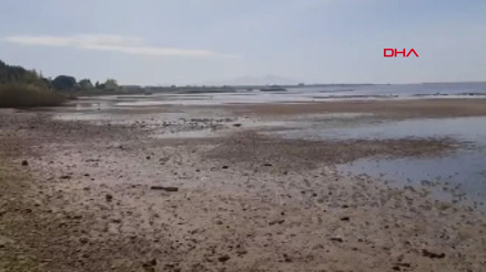 Balıkesirde deniz çekildi