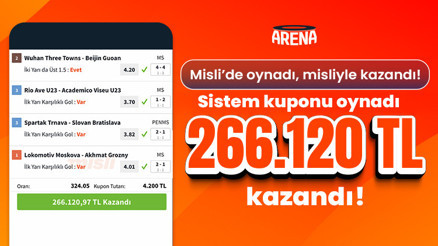 Sistem kuponu oynadı, 5 maçı bilerek 266.120 TL kazandı