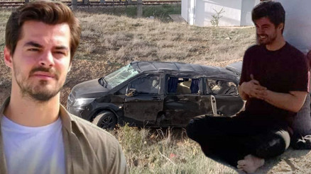 Set yolunda trafik kazası... Berk Atan korkuttu