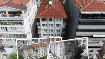 Küçükçekmecede deprem sonrasında boşaltılan binalar havadan görüntülendi