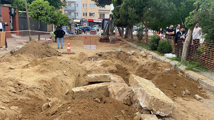 Aydın’da yol çalışmasında, Roma dönemine ait insan kemikleri bulundu