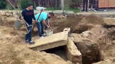Aydın’da yol çalışmasında, Roma dönemine ait insan kemikleri bulundu