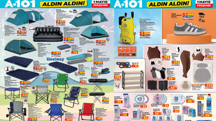 RAFLARDA A101 AKTÜEL İNDİRİMLİ ÜRÜNLER AFİŞİ 1 MAYIS PERŞEMBE 2025 || Bu hafta A101 aktüel ürünler kataloğu neler sunuyor A101 indirim broşürü, basınçlı yıkama makinesi, elektrikli bisiklet, kamp çadırı, buharlı temizleyici satışta