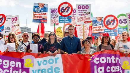 Belçika’da çalışanlar greve gitti Binlerce kişi hükümeti protesto etti...