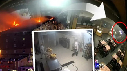 Kartalkaya’daki otel faciasında yangının çıkış anı kamerada