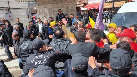 Karsta 1 Mayıs yürüyüşünde kısa süreli gerginlik