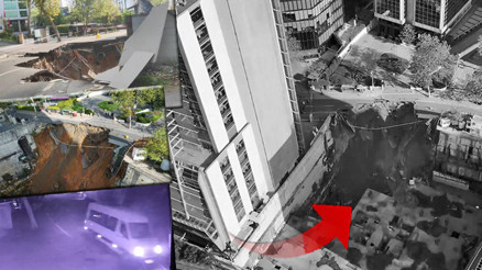 Sarıyerde yol çöktü Eski Büyükdere Caddesi trafiğe kapatıldı Sarıyerde yol çöktü Eski Büyükdere Caddesi trafiğe kapatıldı