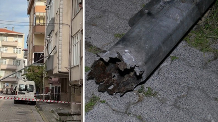 Küçükçekmecede işçinin yaslandığı aydınlatma direği devrildi